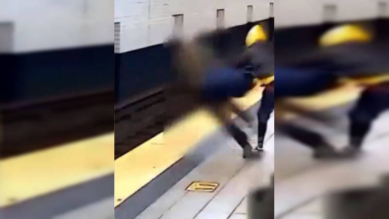 Sin razón aparente, sujeto empuja a otro a las vías del Metro de Nueva York