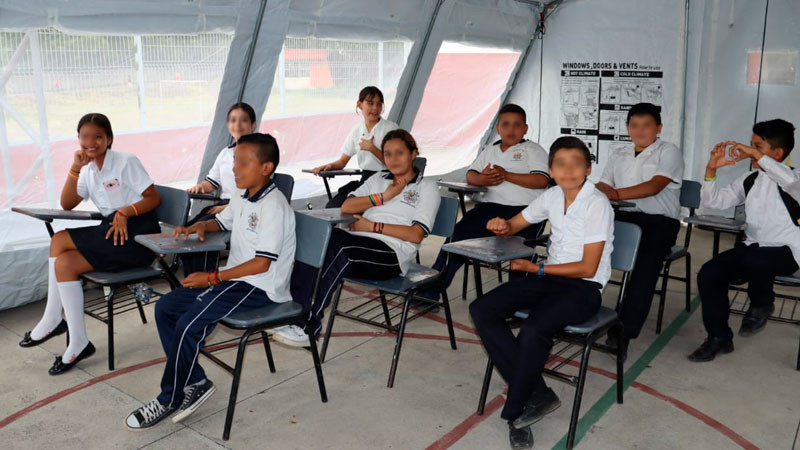 La educación no se detiene, se atienden 2 mil 400 niños en carpas de Unicef: Secretaría de Educación Michoacán