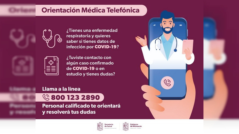 Mantiene Secretaría de Salud de Michoacán atención a enfermedades respiratorias vía telefónica  