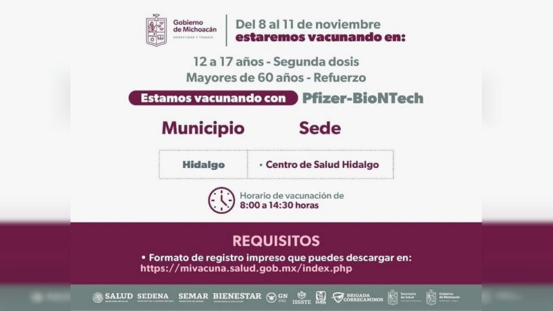  Llama Secretaría de Salud de Michoacán  a proteger a adultos mayores contra influenza y COVID-19