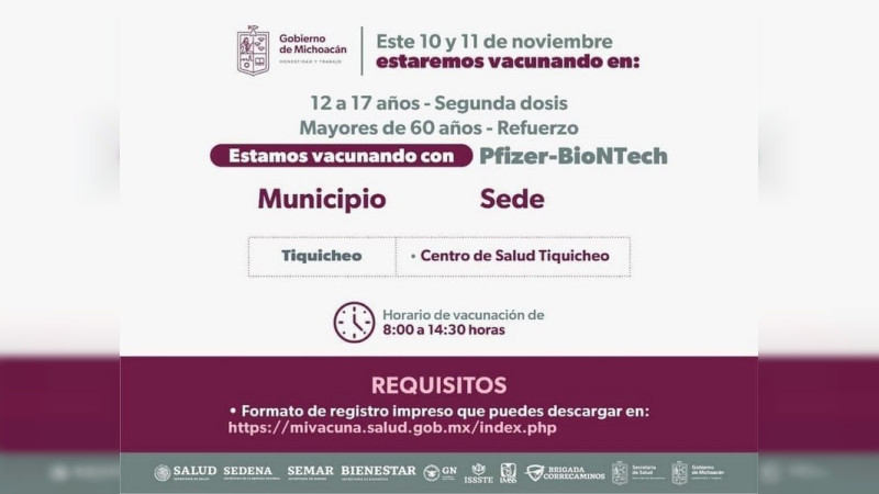  Llama Secretaría de Salud de Michoacán  a proteger a adultos mayores contra influenza y COVID-19