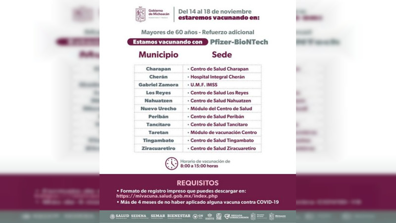 Inicia refuerzo de vacunación contra COVID-19 para personas de 60 años y más