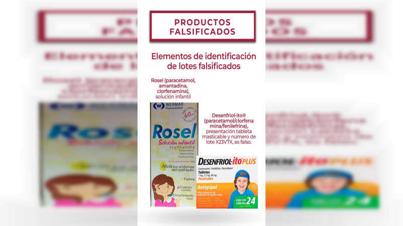 Alerta SSM sobre falsificación de antigripales Desenfriolito y Rosel