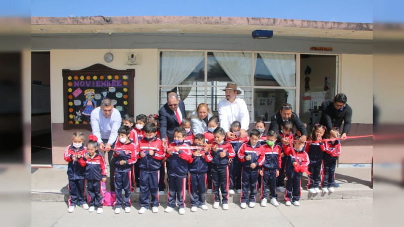 Reinauguran aulas rehabilitadas de la Escuela Vicente Guerrero, en Ciudad Hidalgo