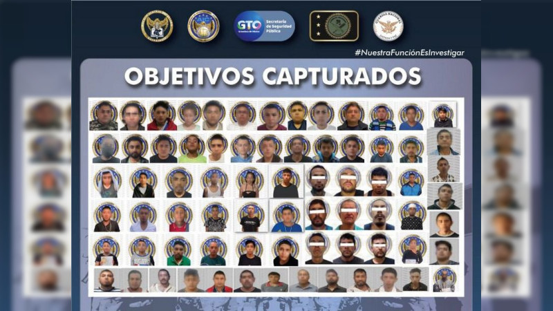 Detiene FGE Guanajuato a 71 personas por secuestro, quema de vehículos y multihomicidios 