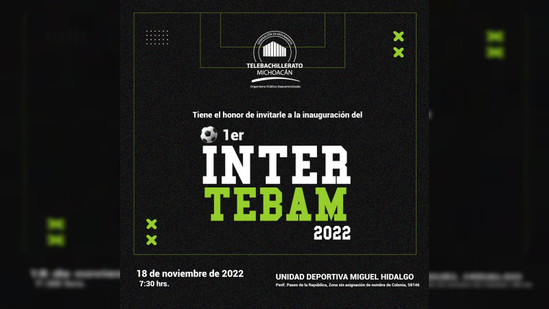 Telebachillerato Michoacán realizará su primer InterTEBAM, justa deportiva estatal