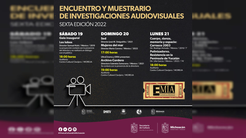 Centro Cultural Clavijero recibe la sexta edición del Encuentro y Muestrario de Investigaciones Audiovisuales