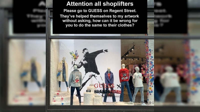 Incita Banksy a robar artículos de tienda Guess tras uso de sus obras sin permiso 