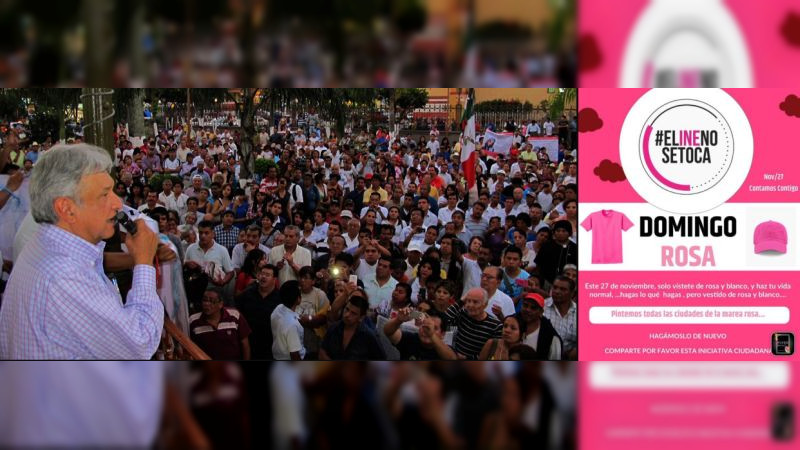 Defensores del INE convocan a “marea rosa” el mismo día de la marcha de AMLO 