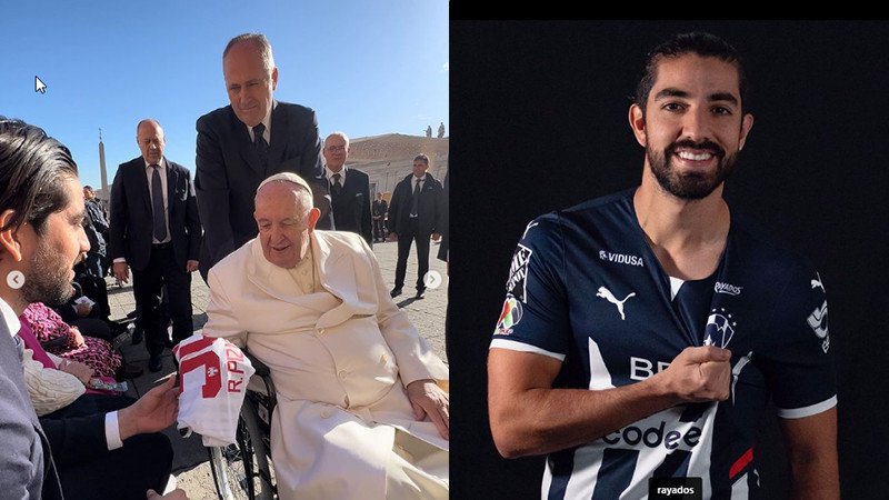 Rodolfo Pizano le regala su playera del Monterrey al Papa Francisco 