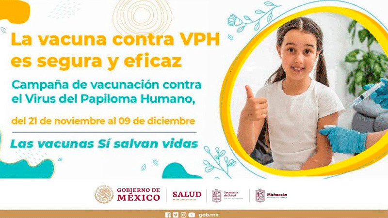 Arranca vacunación contra el VPH en Michoacán 