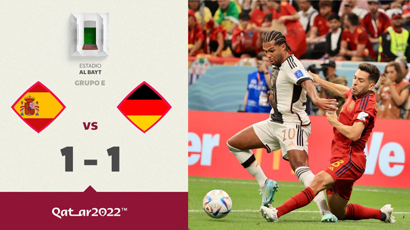 España empata 1-1 con Alemania; La Furia Roja lidera el grupo y los germanos se van al fondo 