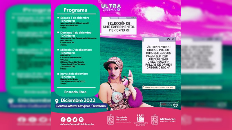 Centro Cultural Clavijero en Michoacán se une a la gira 2022 de ULTRAcinema 