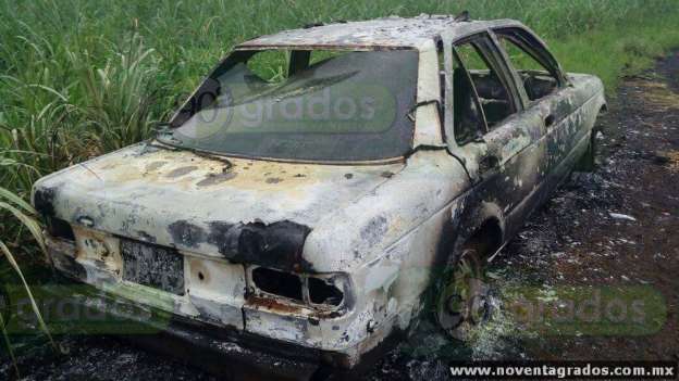 Localizan cadáver al interior de auto calcinado en Tocumbo, Michoacán 