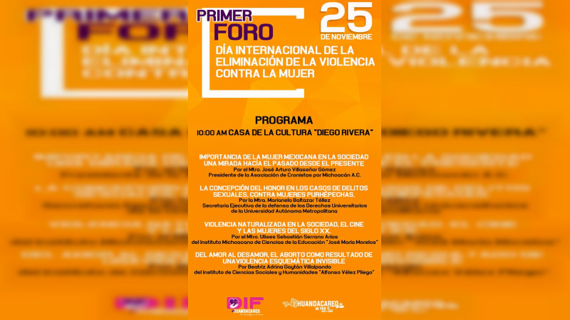 Realizarán conferencias contra la violencia hacia la mujer en Huandacareo, Michoacán 