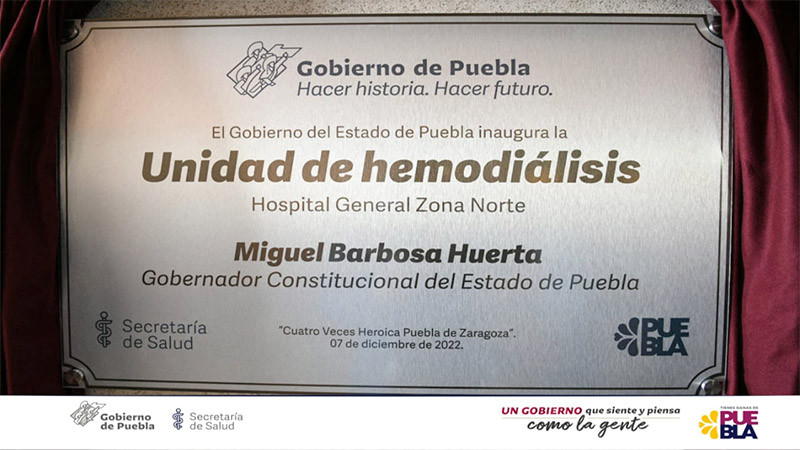 Inauguran dos unidades de hemodiálisis en hospital Puebla 