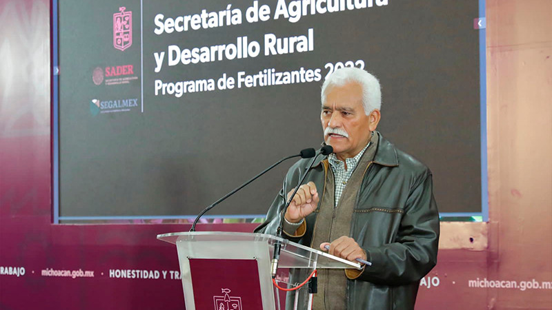 Michoacán se incorpora al Programa Nacional de Fertilizantes para el Bienestar en 2023: Bedolla