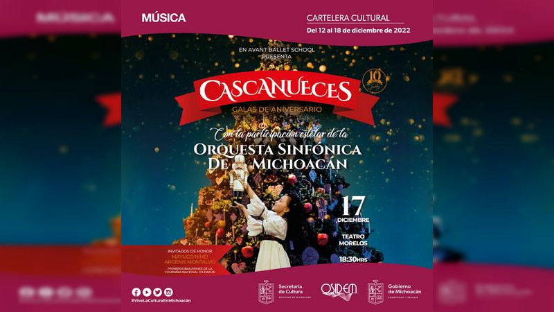 Cerrará OSIDEM su segunda temporada 2022 con la presentación de “El Cascanueces”