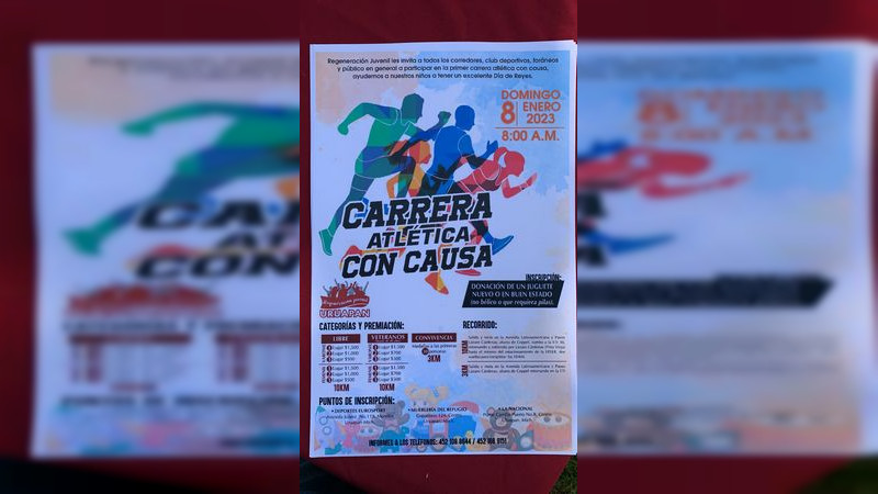 Organizan Carrera Atlética con Causa para el próximo 8 de enero en Uruapan 