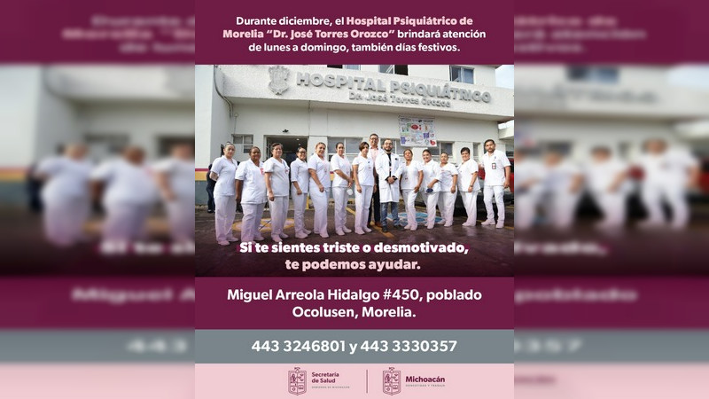 Más de 17 mil consultas externas brindó en el año el Hospital Psiquiátrico 