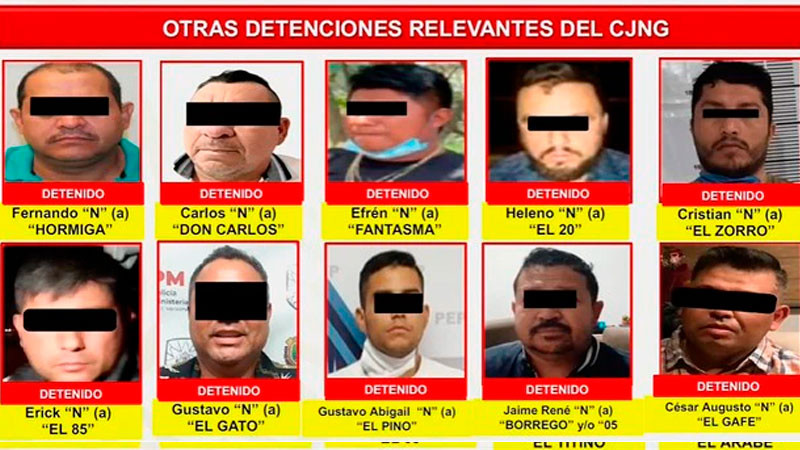 Gobierno de AMLO presume detenciones importantes del grupo criminal de Jalisco