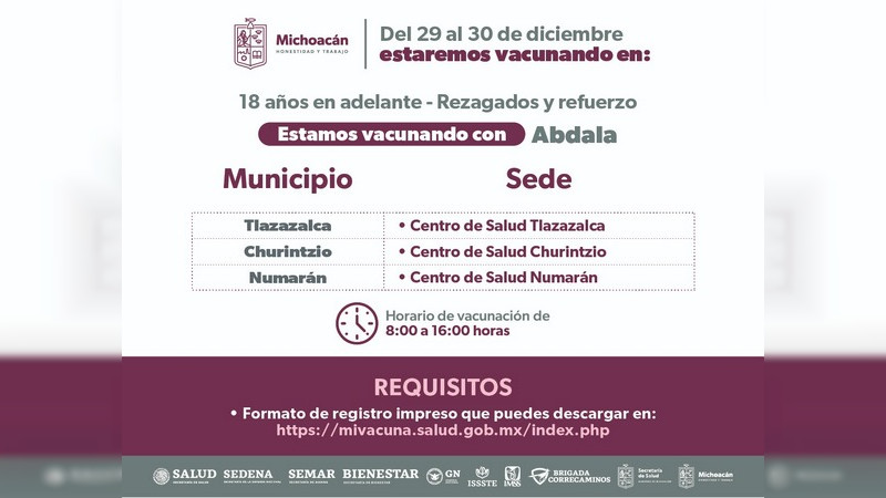 Mantendrá SSM vacunación contra el COVID-19 en Navidad y Año Nuevo