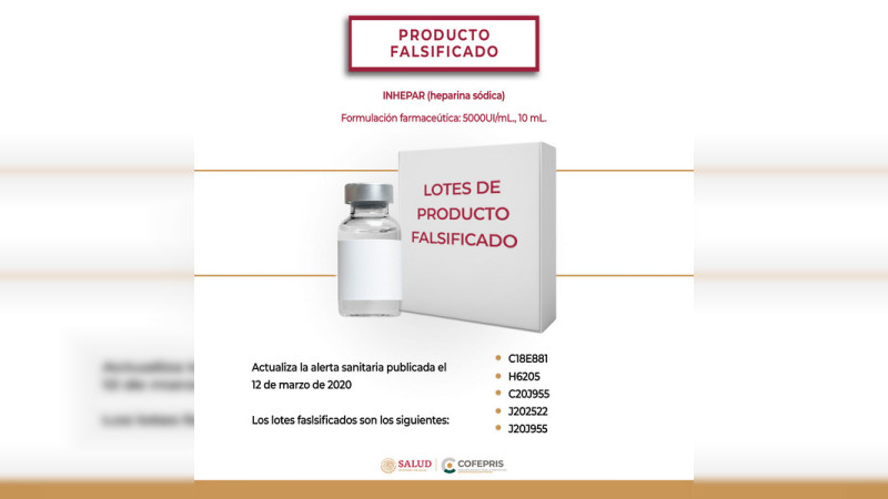 Alerta Cofepris falsificación de 7 medicamentos y venta ilegal de un fármaco no autorizado
