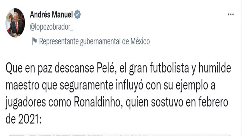 AMLO habla sobre muerte de Pelé 