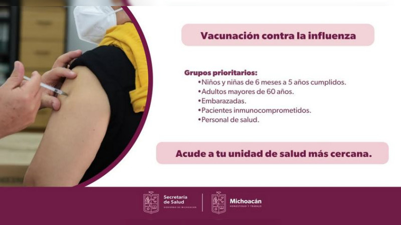 Exhorta SSM a pacientes crónicos a vacunarse contra influenza estacional