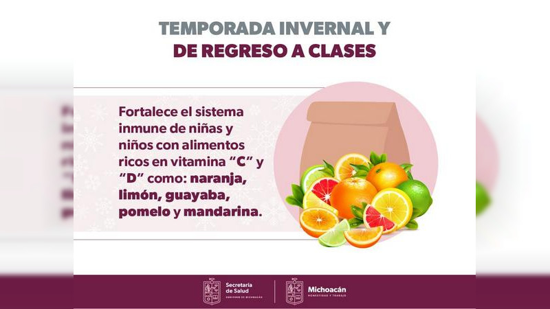 Invita SSM a privilegiar los lunch saludables en temporada invernal y regreso a clases