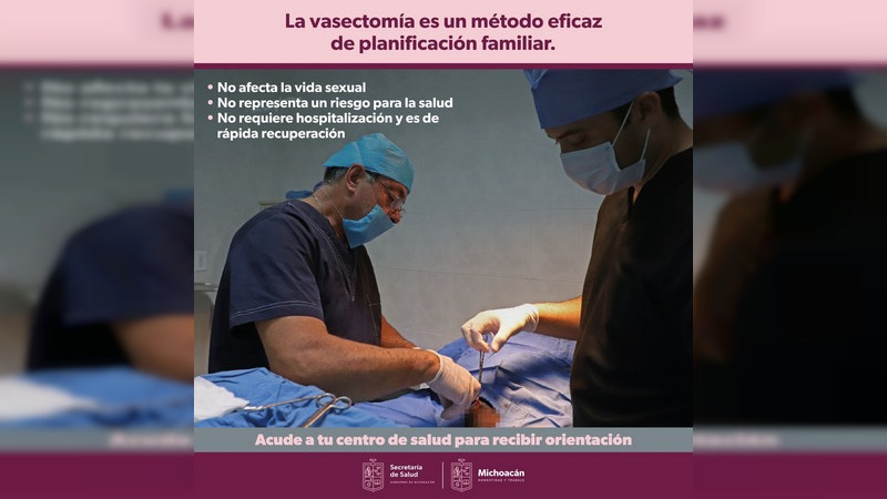 Centro de Salud Urbano de Morelia realiza vasectomías sin bisturí gratuitas 