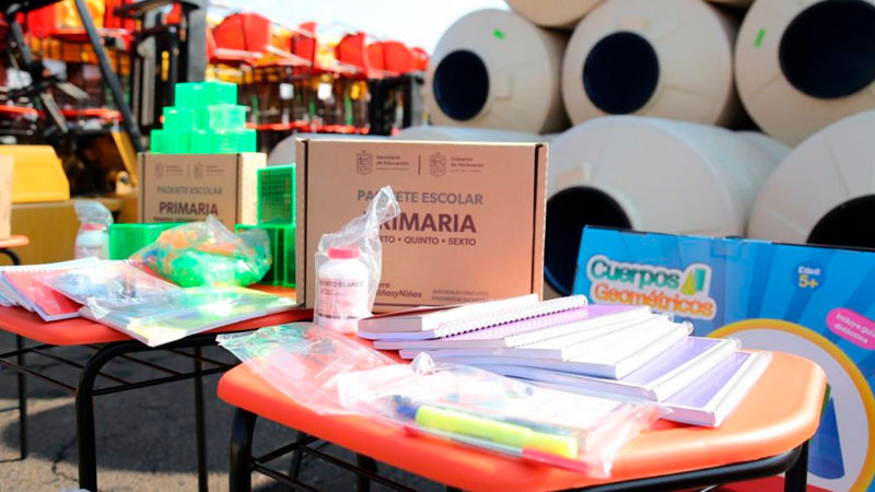 Secretaria de Educación Michoacán contempla materiales y útiles para 77 mil estudiantes en entrega histórica  