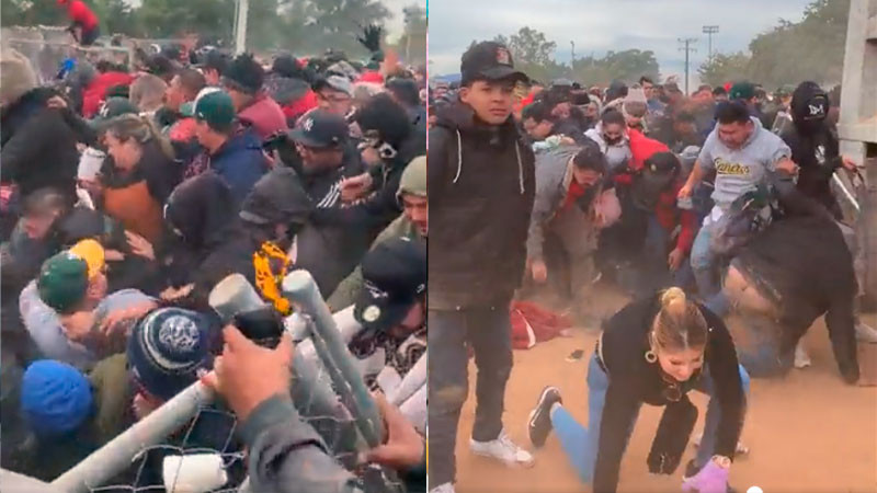 Se desata estampida humana por conseguir boletos para juego de beisbol en Sinaloa 