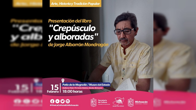 Invita Secum a presentación del libro Crepúsculo y alboradas 