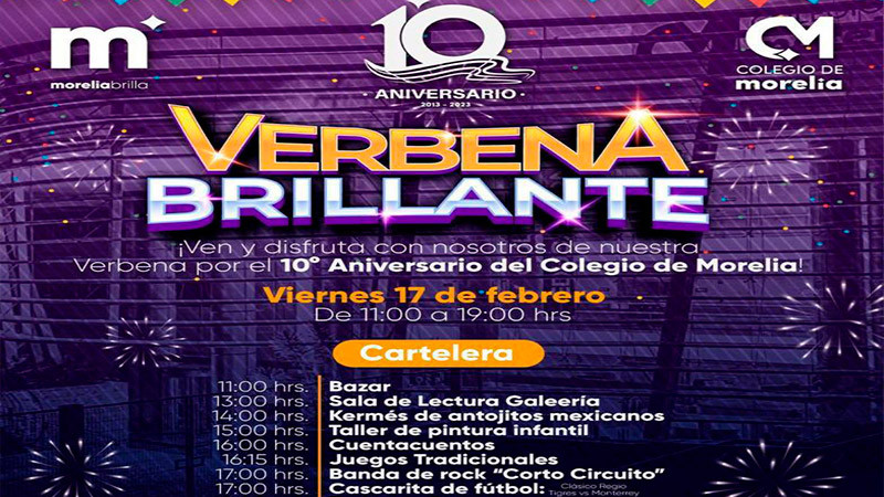 El Colegio de Morelia invita a la celebración de su 10⁰ aniversario 