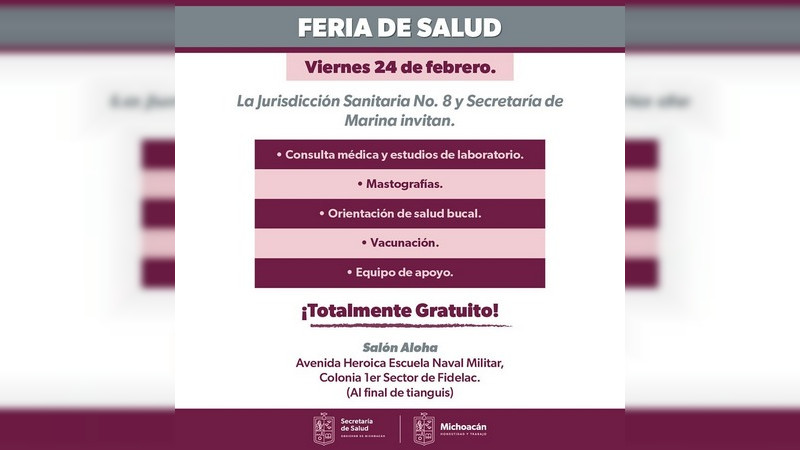 Lleva Salud Michoacán servicios gratuitos a Lázaro Cárdenas con Feria de la Salud 
