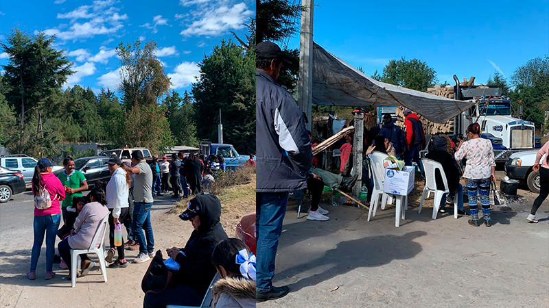 Continua bloqueo a la altura de la Comunidad de San Cristóbal en Ocampo, Michoacán  