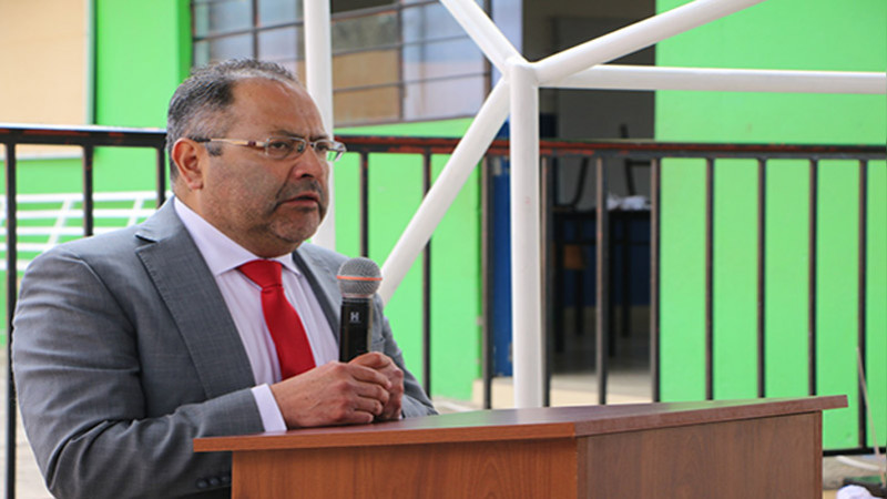 Inauguran techumbre de escuela Primaria Niños Héroes en la localidad de la Teja, Ciudad Hidalgo