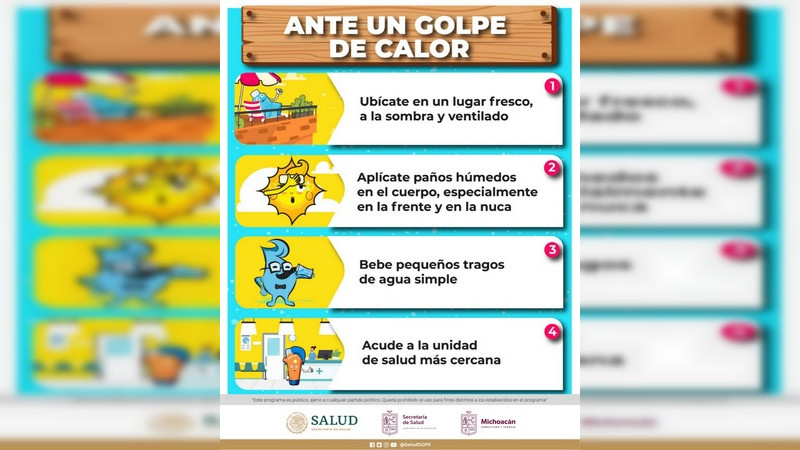 Sigue estas recomendaciones de la Salud Michoacán para evitar un golpe de calor