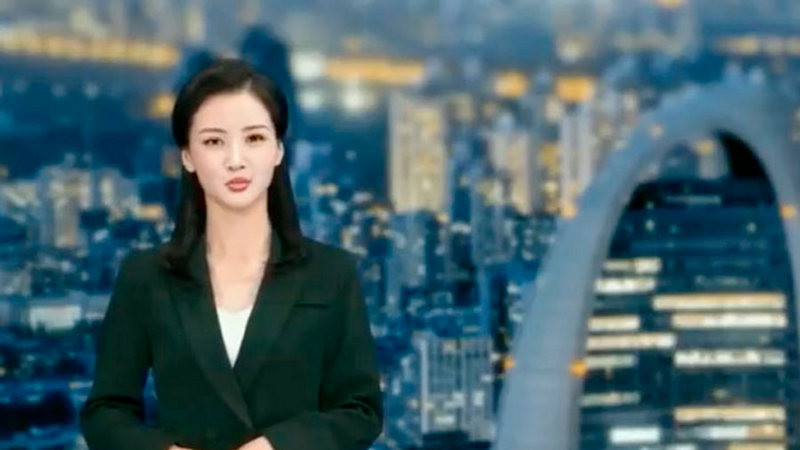 China presenta conductora de noticias construida con base en la inteligencia artificial 