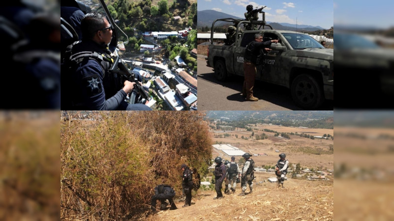 Se desplaza Secretario de Seguridad a Zitácuaro tras enfrentamientos: Aseguran fusiles AK-47, calibre 50 y granada; confirma 2 muertos y 2 heridos 