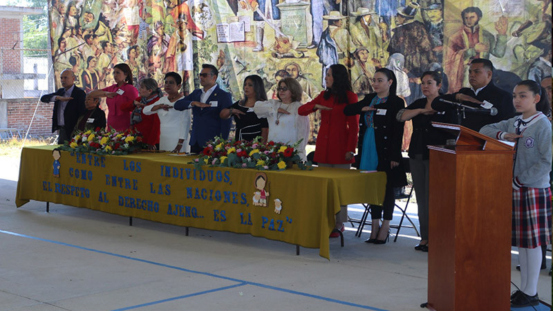 Realizan acto conmemorativo del 217 Aniversario del Natalicio de Don Benito Juárez en Ciudad Hidalgo 