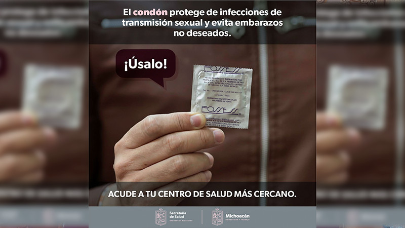 Uso de condón previene infecciones de transmisión sexual: Salud Michoacán 