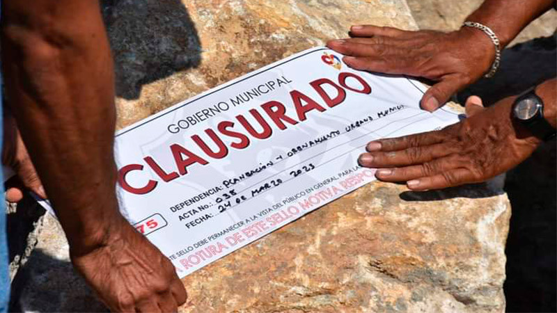 Le clausuran obra al exalcalde de Lázaro Cárdenas, Michoacán, Mario Ortega Sánchez 