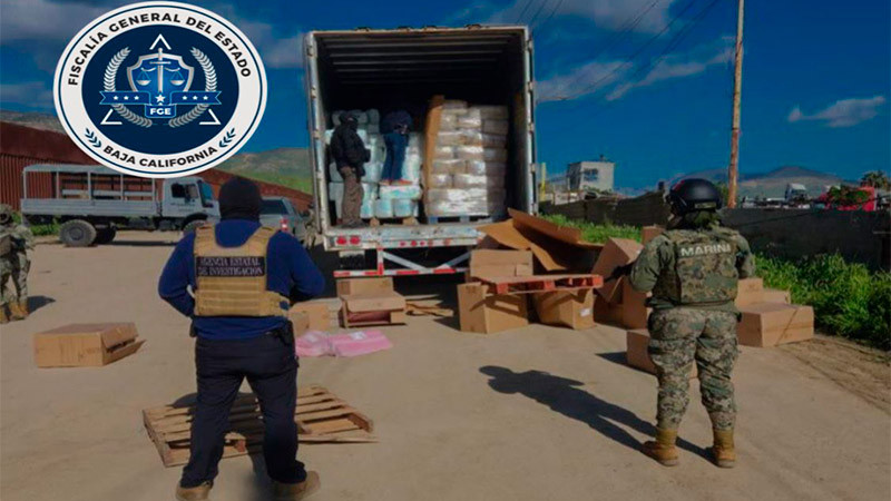 Agencia Estatal de Investigación y Semar, decomisan 12 toneladas de droga en Tijuana 
