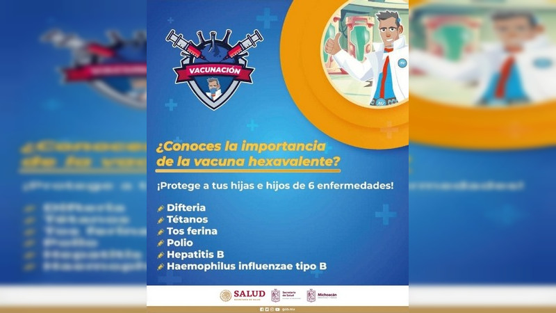 Exhorta Salud Michoacán a vacunar contra la poliomielitis a menores de 5 años