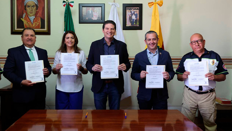 Ayuntamiento de Morelia signa convenio para fortalecer atención prehospitalaria 