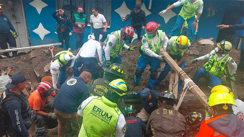 Un muerto como resultado de deslizamiento de obra en la alcaldía Álvaro Obregón 