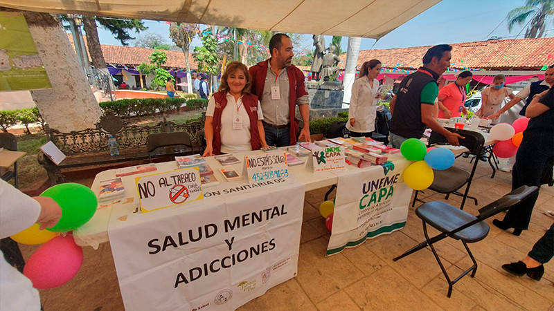Participa Salud Michoacán con Secretaría del Bienestar en feria de la salud en Ziracuaretiro