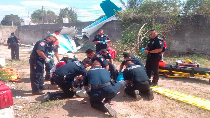 Se desploma avioneta privada en Yucatán; hay dos lesionados 